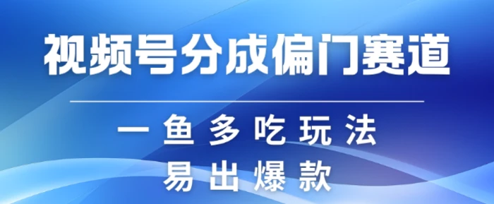 视频号创作者分成计划偏门类目，容易爆流，实拍内容简单易做【揭秘】-副业库