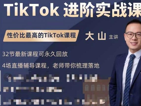 大山老师TikTok进阶实战课：账号详解，流量运营，实战变现，助力你成功出海-副业网