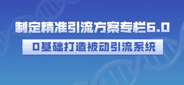 制定精准引流方案专栏6.0，0基础打造被动引流系统-副业库