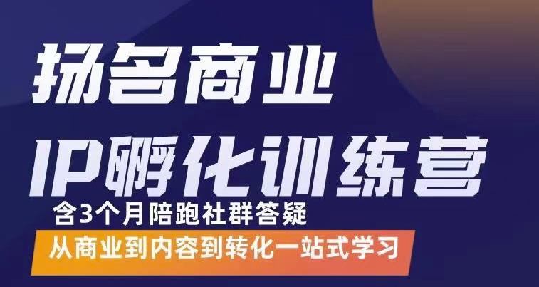 杨名商业IP孵化训练营，从商业到内容到转化一站式学 价值5980元-副业库