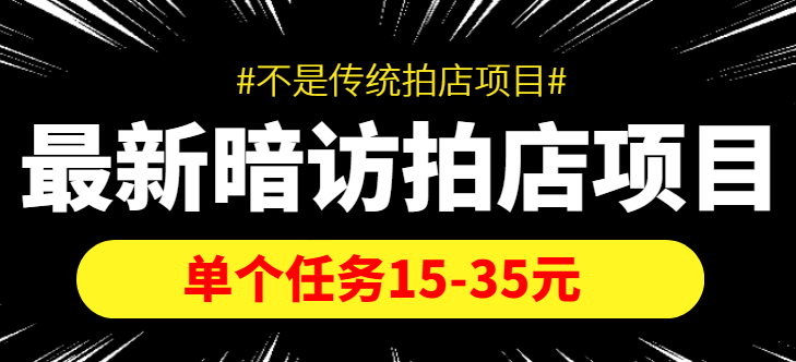 最新暗访拍店信息差项目，单个任务15-35元（不是传统拍店项目）-副业网