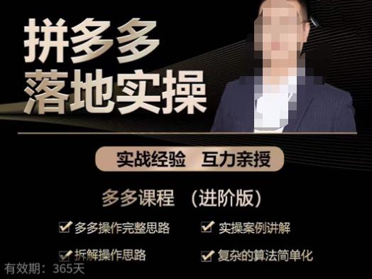 拼多多实战篇·落地实操：多多操作完整思路+实操案例讲解+拆解操作思路+复杂的算法简单化-副业网