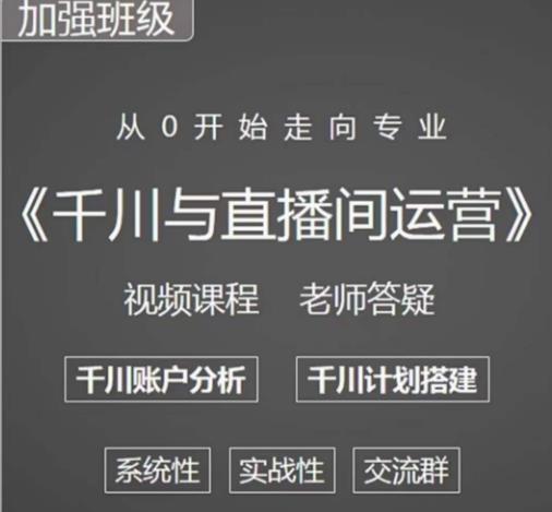 阳光哥·千川图文与直播间运营，从0开始走向专业，包含千川短视频图文、千川直播间、小店随心推-副业网