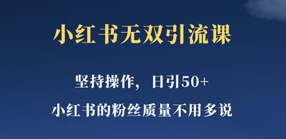 小红书无双课一天引50+女粉，不用做视频发视频，小白也很容易上手拿到结果【仅揭秘】-副业库