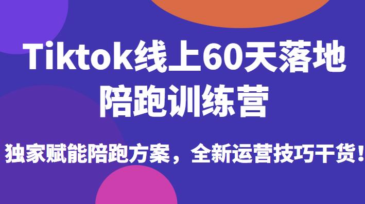Tiktok线上60天落地陪跑训练营，独家赋能陪跑方案，全新运营技巧干货-副业库