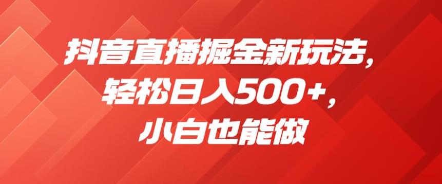 抖音直播掘金新玩法，轻松日入500+，小白也能做【揭秘】-副业网