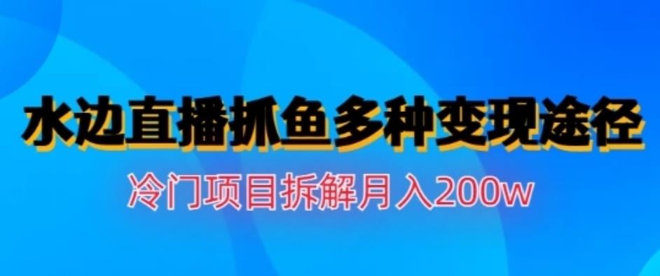 水边直播抓鱼，多种变现途径冷门项目，月入200w拆解【揭秘】-副业库
