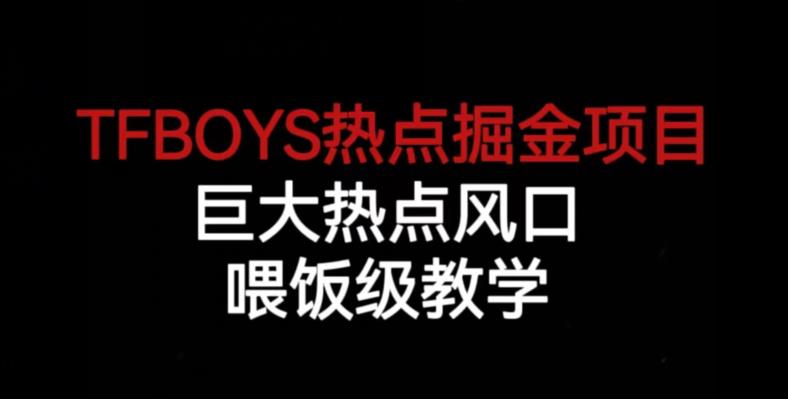 TFBOYS热点掘金项目，巨大热点风口，喂饭级教学-副业网