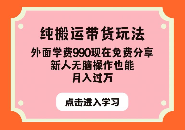 纯搬运带货玩法，外面学费990现在免费分享，新人无脑操作也能月入过万【揭秘】-副业网