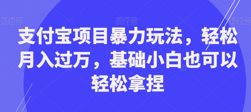 支付宝项目暴力玩法，轻松月入过万，基础小白也可以轻松拿捏【揭秘】-副业网