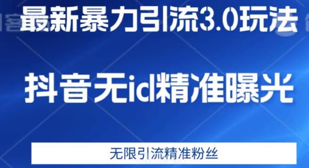 最新暴力引流3.0版本，抖音无id暴力引流各行业精准用户-副业网