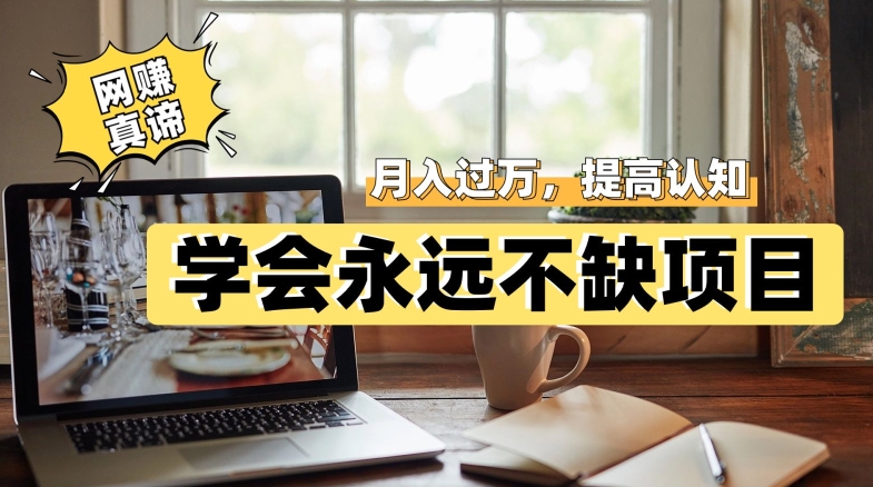 网赚真谛，学会就可以永远不缺项目，轻松月入过万，提高小白认知！-副业网