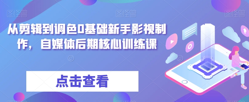 从剪辑到调色0基础新手影视制作，自媒体后期核心训练课-副业网