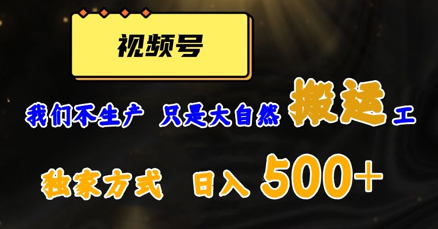 视频号轻松搬运日赚500+，一个1分钟1条原创视频【揭秘】-副业网