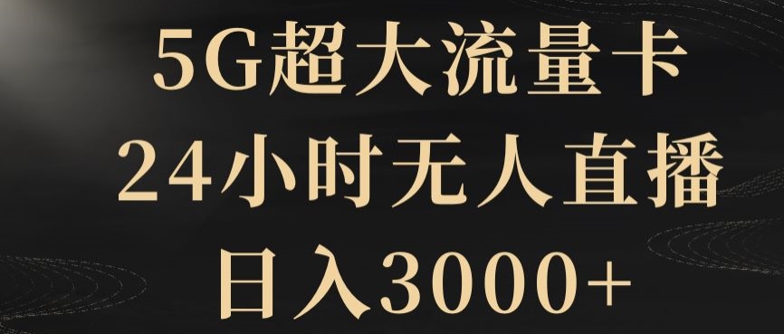 5G超大流量卡，24小时无人直播，日入3000+【揭秘】-副业网