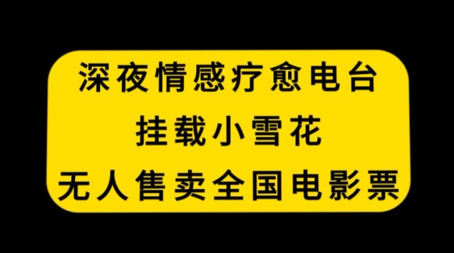 深夜情感疗愈电台，挂载小雪花，无人售卖全国电影票-副业网