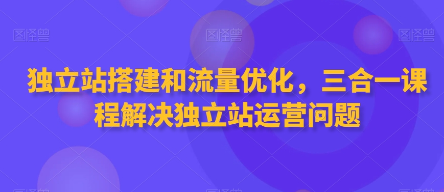 独立站搭建和流量优化，三合一课程解决独立站运营问题-副业网