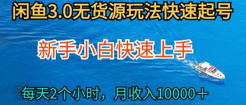 2024最新闲鱼无货源玩法，从0开始小白快手上手，每天2小时月收入过万-副业网