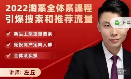 2022淘系全体系课程引爆搜索和推荐流量，新品上架拉爆搜索-副业库