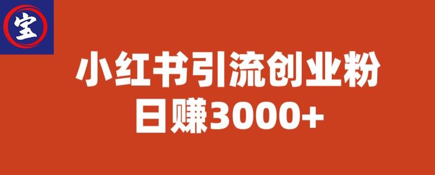 宝哥小红书引流创业粉，日赚3000+【揭秘】-副业网