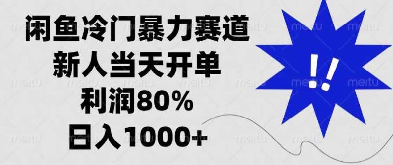 （13660期）闲鱼冷门暴力赛道，新人当天开单，利润80%，日入1000+-副业网