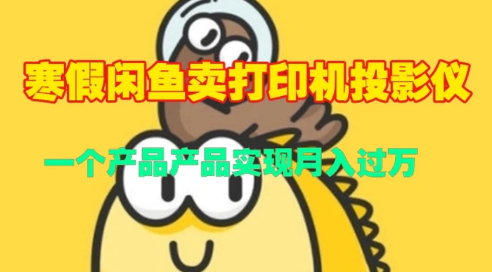 寒假闲鱼卖打印机、投影仪，一个产品产品实现月入过W-副业网