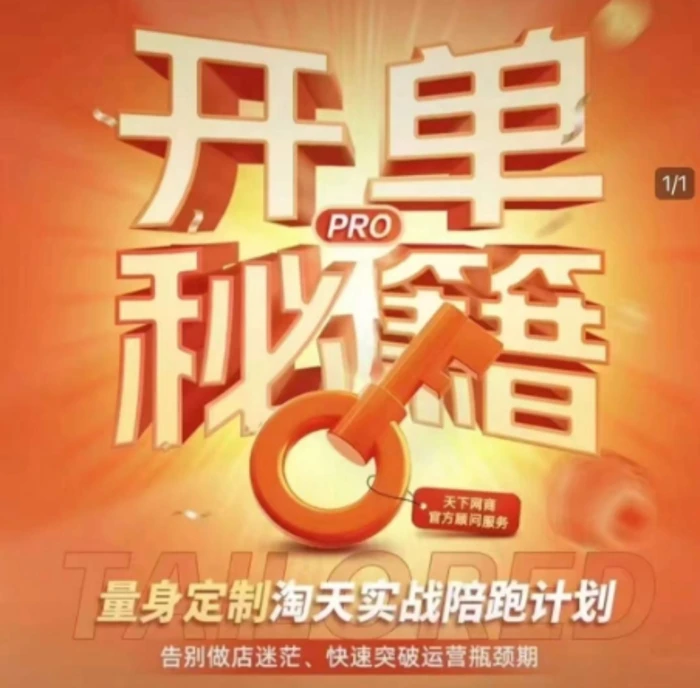 淘宝开单秘籍PRO，量身定制淘天实战陪跑计划，告别做店迷茫、快速突破运营瓶颈期-副业网
