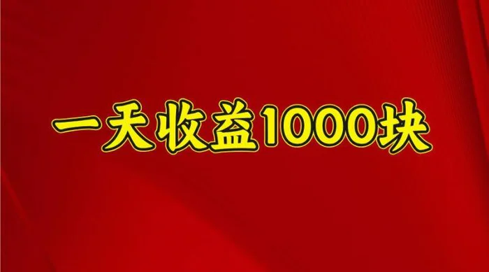 一天收益1000块，2025全网首发-副业网