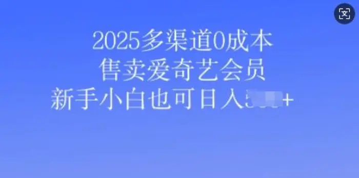 2025多渠道0成本售卖爱奇艺会员，新手小白也可日入多张-副业网