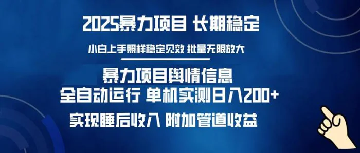 （14244期）暴力项目舆情信息：多平台全自动运行 单机日入200+ 实现睡后收入-副业库