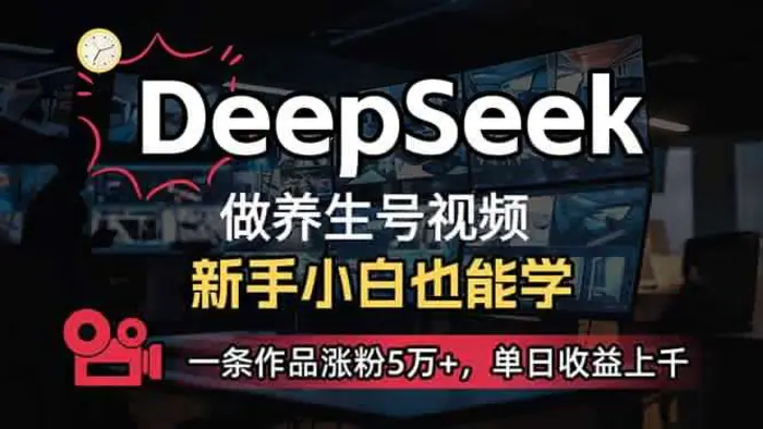 （14270期）小白用DeepSeek做养生号，一条作品涨粉5万+，单日收益上千-副业库