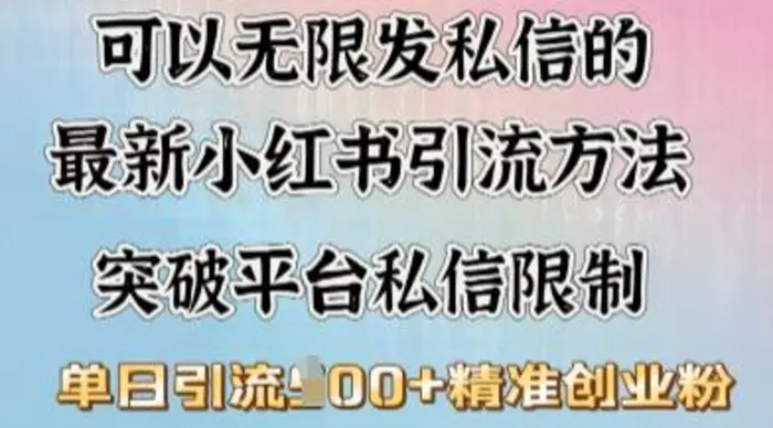 最新“摆烂式”引流打法，小红书私信引流，单天引流100+-副业网
