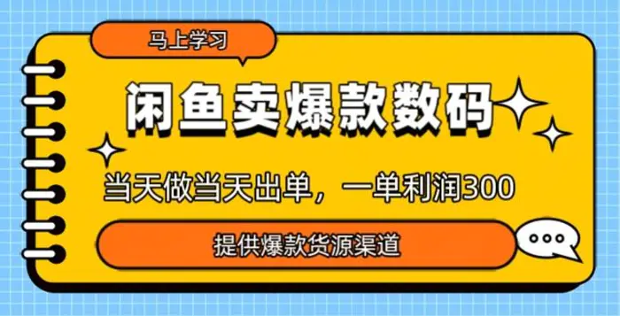 闲鱼卖爆款货源，当天做当天出单，一单利润3张-副业网
