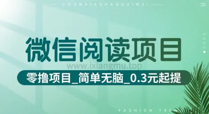 微信阅读项目_零撸项目+简单无脑+0.3元起提(六大平台合集汇总)-副业网
