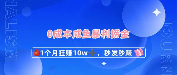 （14257期）0成本闲鱼暴利捞金，1个月狂赚10W+，秒发秒赚新玩法-副业网