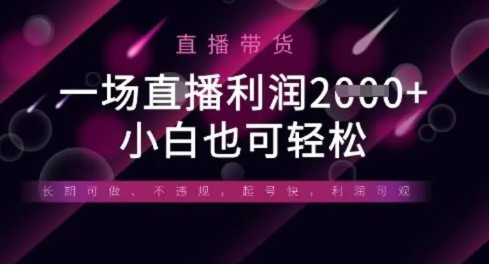 半无人直播带货，一场利润数张，适合所有平台玩法，小白也可轻松-副业库