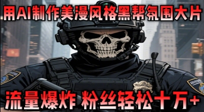 用AI制作美漫风格黑帮氛围大片，流量爆炸，粉丝轻松十W+-副业库
