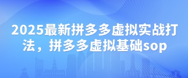2025最新拼多多虚拟实战打法，拼多多虚拟基础sop-副业库
