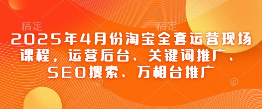 2025年4月份淘宝全套运营现场课程，运营后台、关键词推广、SEO搜索、万相台推广-副业库