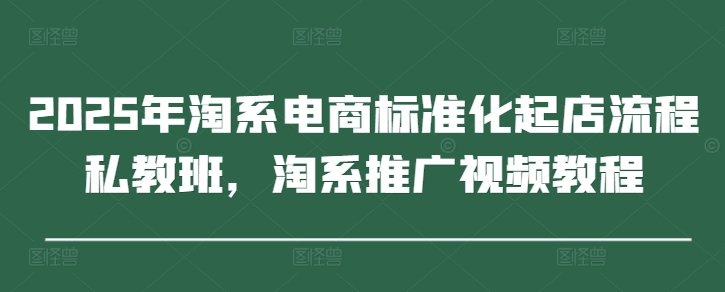 2025年淘系电商标准化起店流程私教班，淘系推广视频教程-副业网