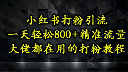 小红书打粉引流，一天轻松500+精准流量，大佬都在用的打粉教程-副业网