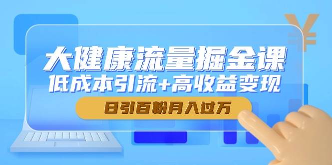 大健康流量掘金课，低成本引流+高收益变现，日引百粉月入过万-副业网