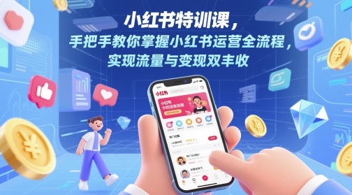 小红书特训课,手把手教你掌握小红书运营全流程,实现流量与变现双丰收-副业网