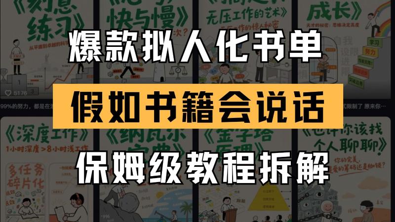 最新爆款拟人化书单玩法 假如书籍会说话 保姆级教程-副业库