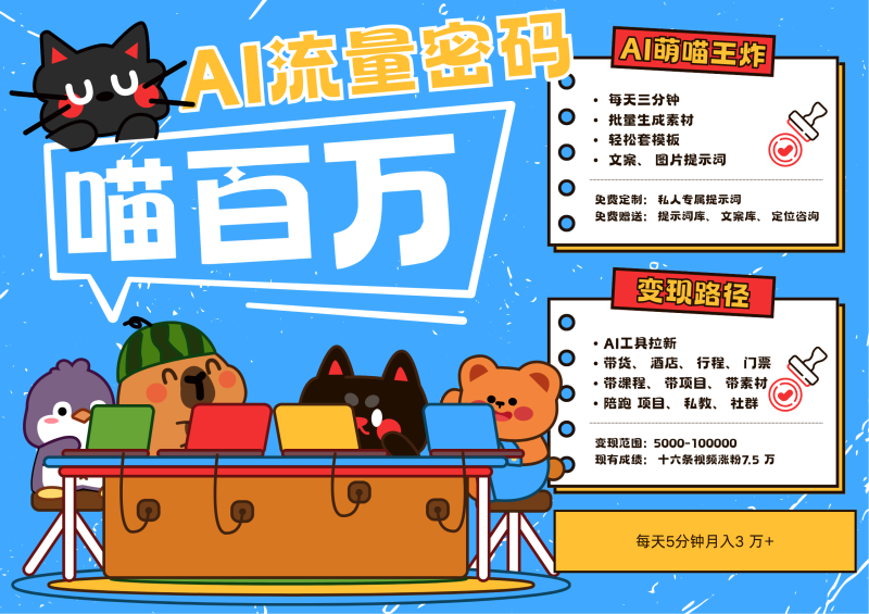 AI+宠物+旅行，2025最火流量密码 轻松用AI宠物做文旅账号，N种变现渠道月入五位数-副业库