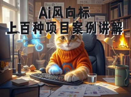 Ai风向标-附100种项目案例玩法-0基础小白到大神ai视频商业应用教学-副业网