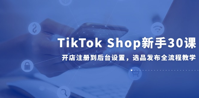 （14960期）TikTok Shop新手30课，开店注册到后台设置，选品发布全流程教学-副业网