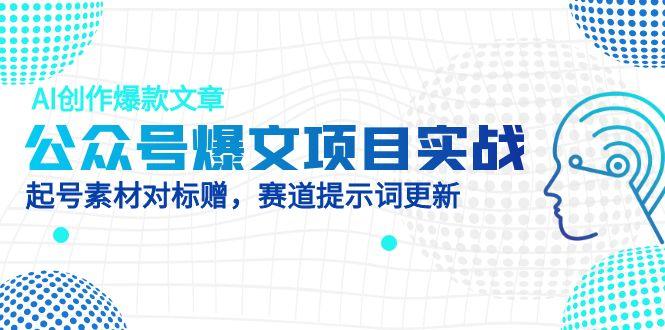 公众号爆文项目实战，AI创作爆款文章，起号素材对标赠(附赛道AI提示词-副业库