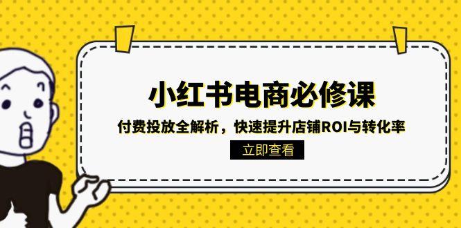 小红书电商必修课：付费投放全解析，快速提升店铺ROI与转化率-副业库