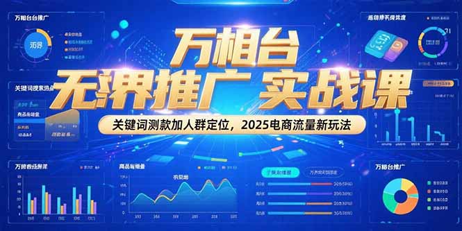 万相台无界推广实战课，关键词测款加人群定位，2025电商流量新玩法-副业网
